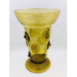 Large Bohemian Glass Vase with applied punts c.1900 25cms H