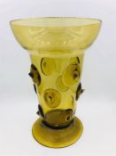 Large Bohemian Glass Vase with applied punts c.1900 25cms H