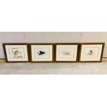 A set of four pastels by acclaimed artist Law Helyes of a West Highland Terrier, Labrador, King