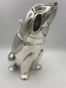 A silver plated cocktail shaker in the form of a polar bear in the Art Deco style