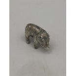 A miniature silver figure of a Boar