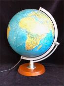 A Modern globe with light, 40cm tall.