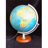 A Modern globe with light, 40cm tall.