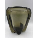 A Whitefriars Lobed Twilight glass vase Des No 9376 designed by Kames Hogan c.1954
