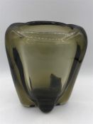 A Whitefriars Lobed Twilight glass vase Des No 9376 designed by Kames Hogan c.1954