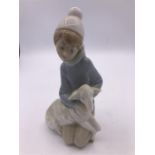 Lladro Figure Boy with Lamb (14cm)