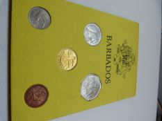 A selection of sixty three coins from Barbados and one proof set 1973