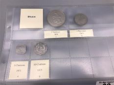 Four coins from Bhutan 3 Ngultrum, 1 Ngultrum, 5 Chetrums, 10 Chetrums 1975 onwards.