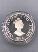 A silver proof D-Day 1994 United Kingdom Alderney Two Pound Coin