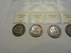 A selection of approx 107 German coins of various denominations, issues, conditions, years. Includes