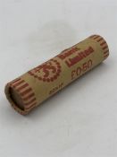 A 1978 Roll of 50 x 1 New Penny coins Elizabeth II with Portcullis to reverse
