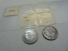 Two 100 Franc Coins from Gabon 1984 (AUNC) and 1971 (VF)
