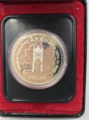 A Canadian proof coin In presentation Case RCMP GRC 1873 to 1973 Elizabet II One dollar.