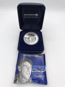 A 2008 Sir Edmund Hillary 1 dollar silver proof commemorative coin