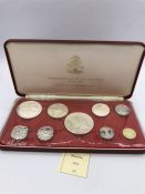 A 1975 Commonwealth of the Bahamas silver coin proof set