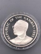 A Silver Proof Twenty Dalasis Republic of Gambia coin