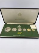 A 1976 Guyana silver coin proof set