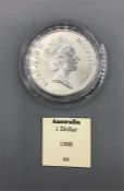 An Australian silver proof One Dollar (1 Ounce)