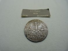 A 1676 silver 2/3 Thaler coin for Brunswick-Luneburg-Calenburg. VF, 14.8g Johan Freiderich with Palm