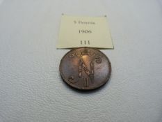 A 1906 5 Pennia coin from Finland (AEF)