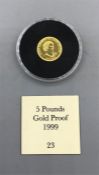 A Five Pounds Gold Proof Coin