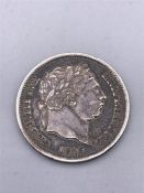 A Great Britain 1816 Shilling coin, AEF, silver, George III with Shield to reverse.