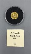 A 1997 Five Pounds Gold Proof Coin