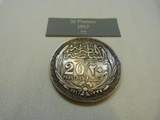 An Egyptian 1917 silver 20 Piastres coin (AEF)