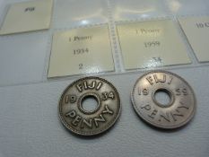 A selection of at least forty five coins for the Fiji Islands with various values, conditions and