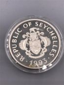 A Silver Proof Republic of Seychelles Twenty Five Rupees 1993