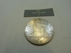 An 1897 silver Birr coin from Ethiopia (VF)