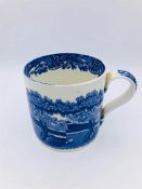 Blue oval Copeland Spode's Italian England mug 4" high 4" diameter