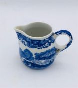 Blue oval Copeland Spode's Italian England small jug 2" high 1.5" diam