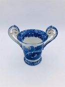 Blue oval Copeland Spode's Italian England two handled cup. Eagles inside the handles Blue number (