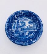 Blue oval Copeland Spode's Italian England dish 4" diam 1" high