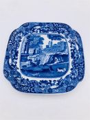 Blue oval Copeland Spode's Italian England Copeland indent with crown square side plate 5.75"January