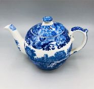 Blue oval Copeland Spode's Italian England round teapot 4" high Nov 1936 Incent number (N36)