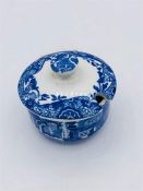 Blue oval Copeland Spode's Italian England salt dish with lid Blue number (4)