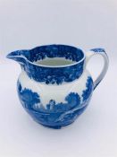 Blue oval Copeland Spode's Italian England Jug 4.5" high 3.5" diameter Blue number (21)