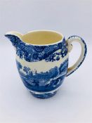 Blue oval Copeland Spode's Italian England jug 4" high 2.5" diam
