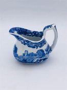 Blue oval Copeland Spode's Italian England cream jug 3" high