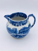 Blue oval Copeland Spode's Italian England cream jug 3.25" high 2.5" Indent number (12)