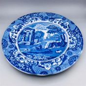 Blue oval Copeland Spode's Italian England Copeland indent with crown plate 8.5" diam July 1927 Blue