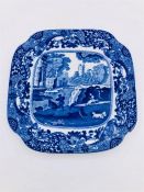 Blue oval Copeland Spode's Italian England Copeland indent with crown square side plate 5.75"