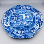 Blue oval Copeland Spode's Italian England Copeland indent with crown hexagonal plate 10" Jan 1918