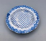 Dimmock - Dimity pattern 1840's 3.75" blue and white Toy soup plate spamped