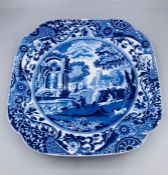 Blue oval Copeland Spode's Italian England Copeland indent with crown square plate 8.5" Sept 1932