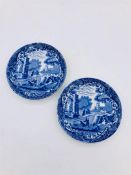 Blue oval Copeland Spode's Italian England dish 4" diam 0.5" high Blue oval Copeland Spode's Italian