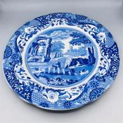 Blue oval Copeland Spode's Italian England Copeland indent with crown plate 10.5" March 1957