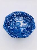 Blue oval Copeland Spode's Italian England miniature bowl from jug and bowl set